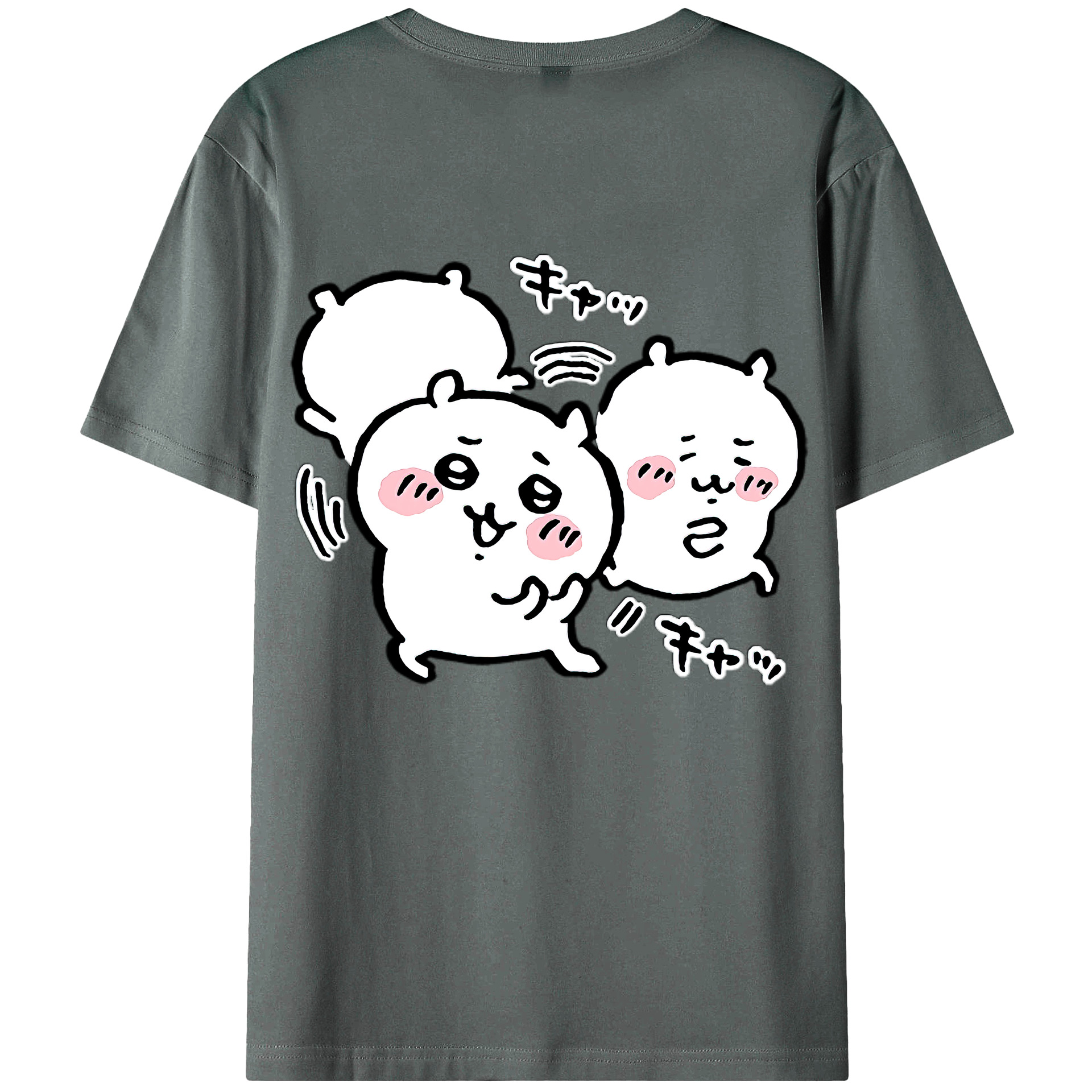 （画像用） ちいかわ ちいかわ Chii-kawa chiikawa 綿100％ メンズ半袖Tシャツ（バックプリント） 通気性